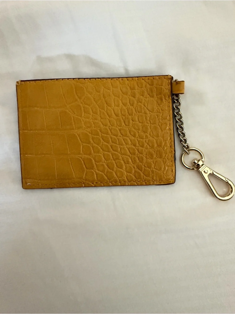 Mustard Yellow Croc-Embossed Tote Bag